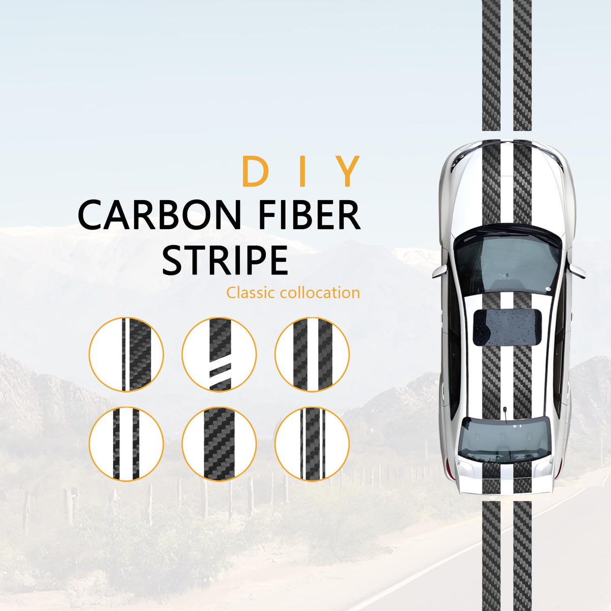 Carbon Fiber Wrap Pin Striping Tape for Cars