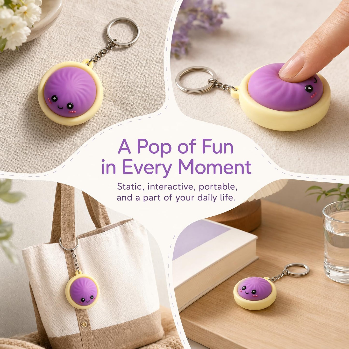 2 Psc Cute Dumpling Keychain