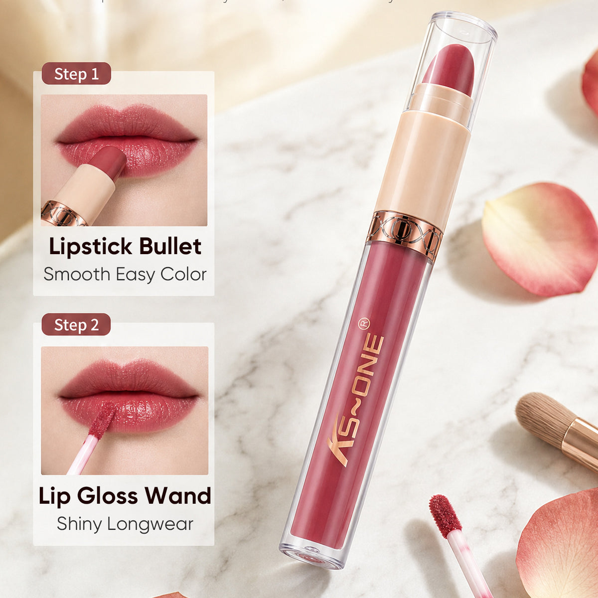 8-Piece Non-Stick Lipstick & Lip Glaze 2-in-1 Lip Color Set