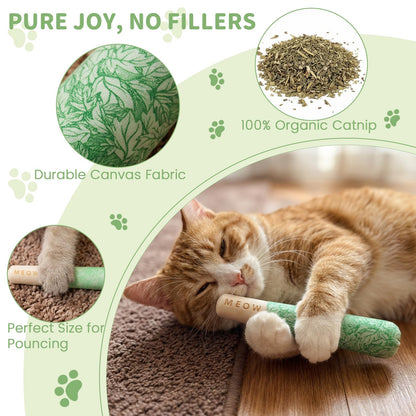 3-Pack Funny Cat Chew Toys Filled with 100% Pure Organic Catnip