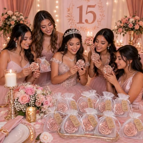 10 Pcs Rose Compact Mirror Bulk Rose Gold Wedding Quinceanera Favors