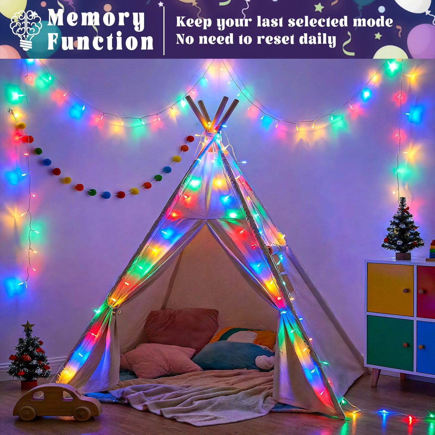 100 LED Multi-Colored String Lights