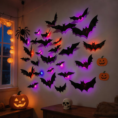 Pack Halloween Bats Wall Decor Halloween
