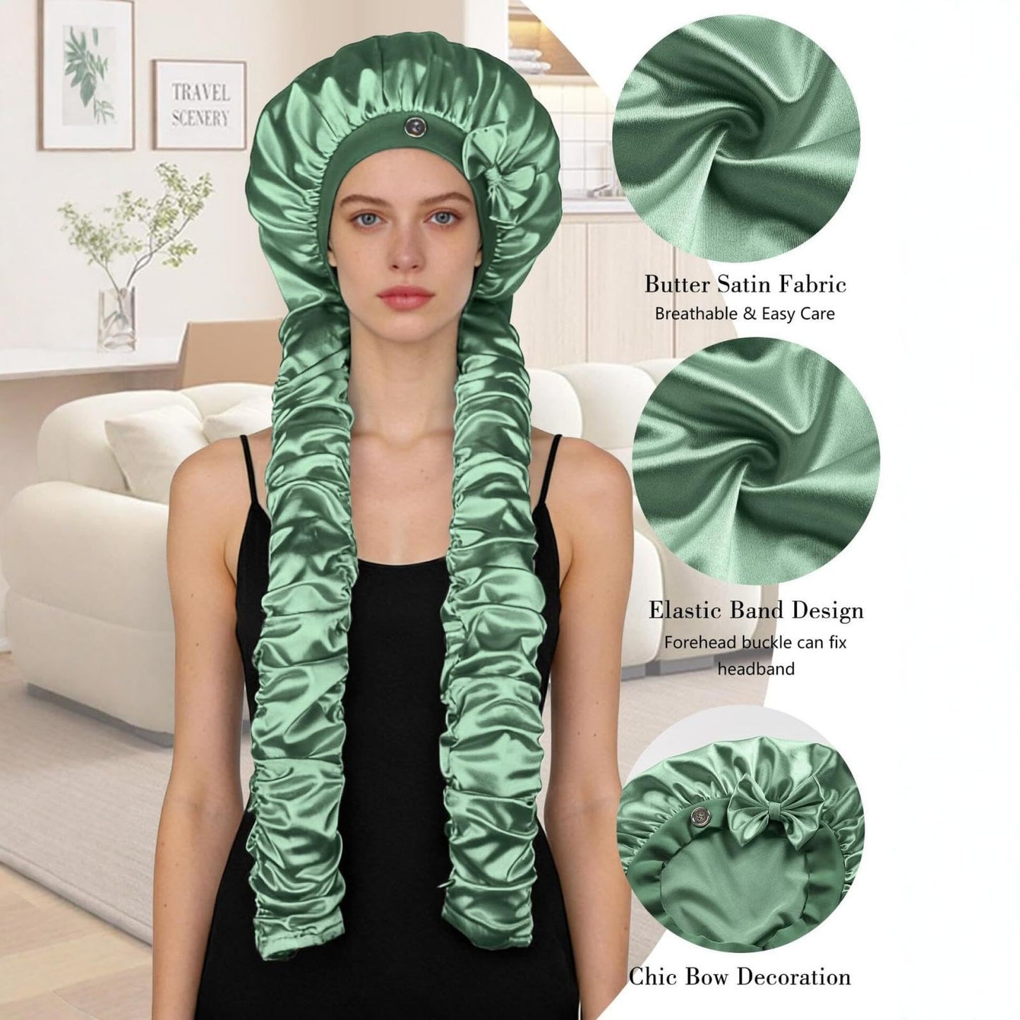 Heatless Curl Satin Bonnet for Sleeping