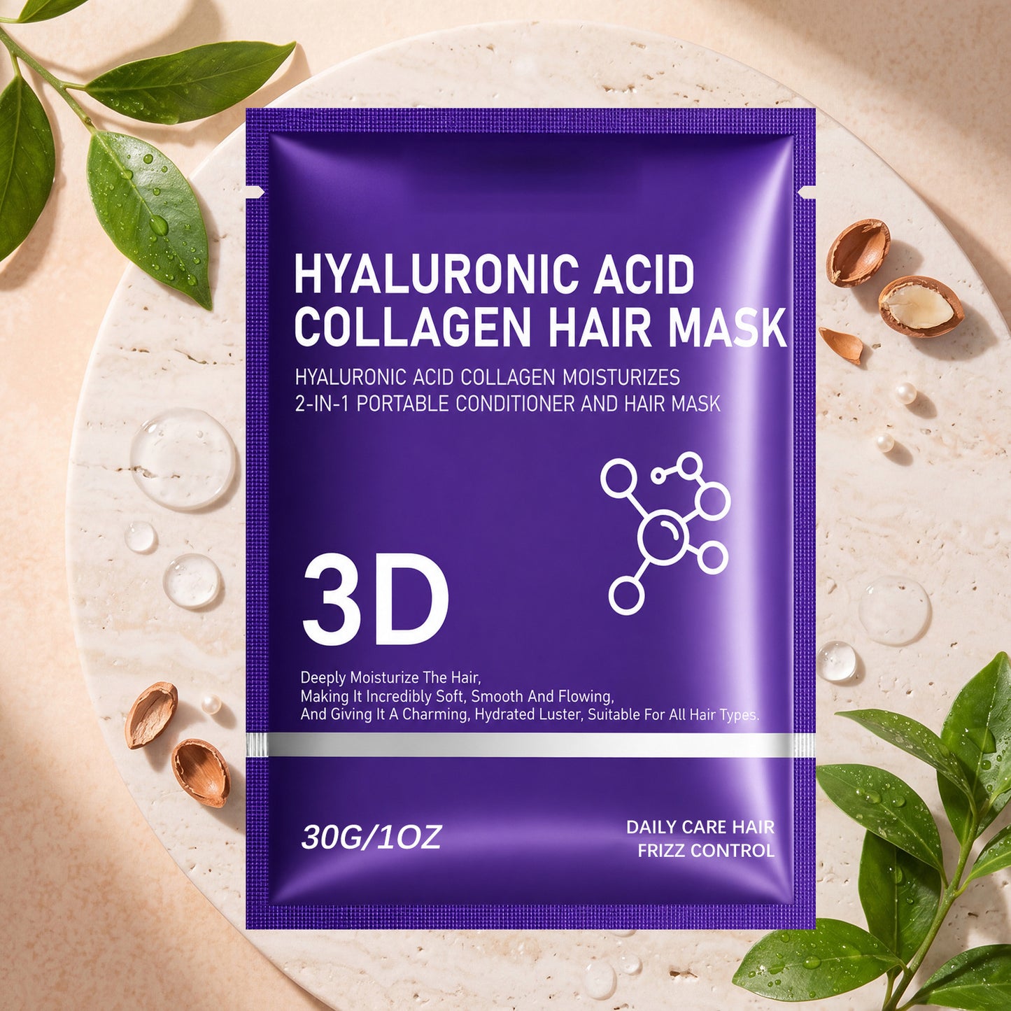 2 Pack/Set Hyaluronic Acid & Collagen Hair Mask – 2-In-1 Conditioner And Hair Mask