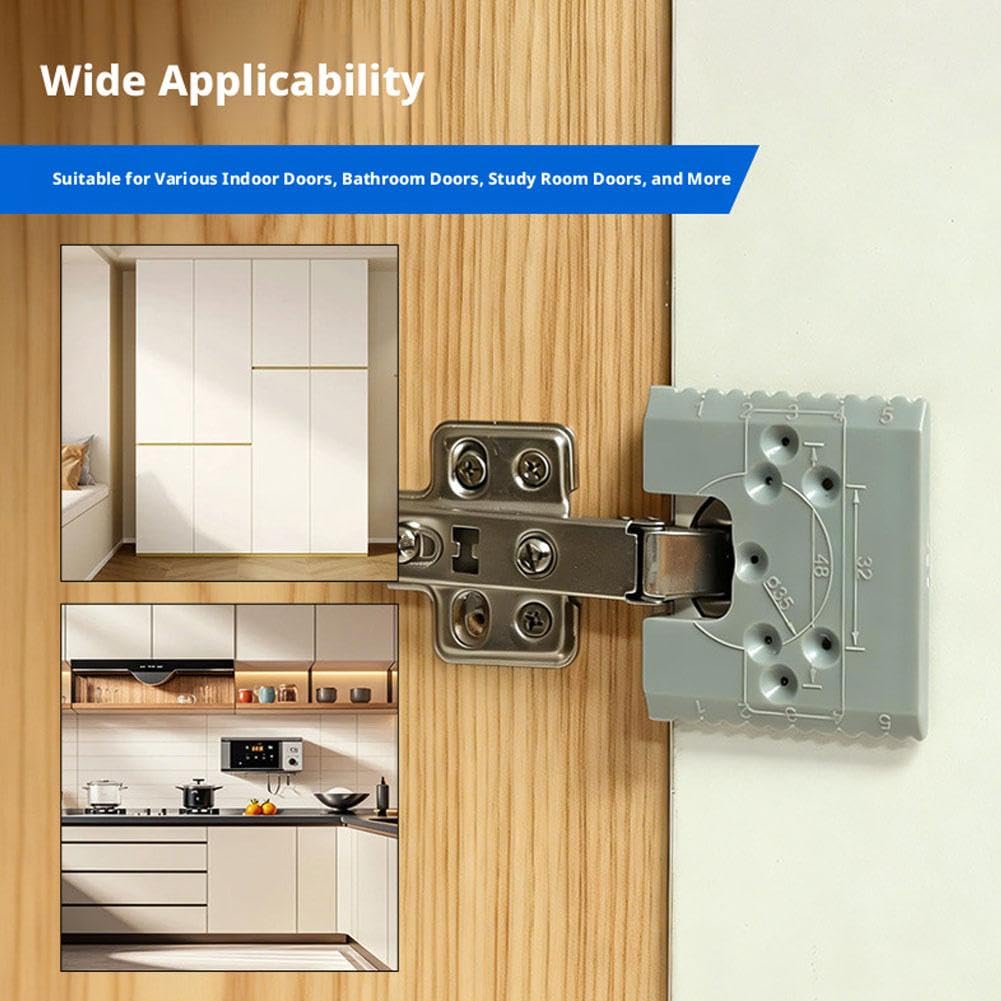 6 Pcs Magnetic Cabinet Door Hinge Spacer with Scale