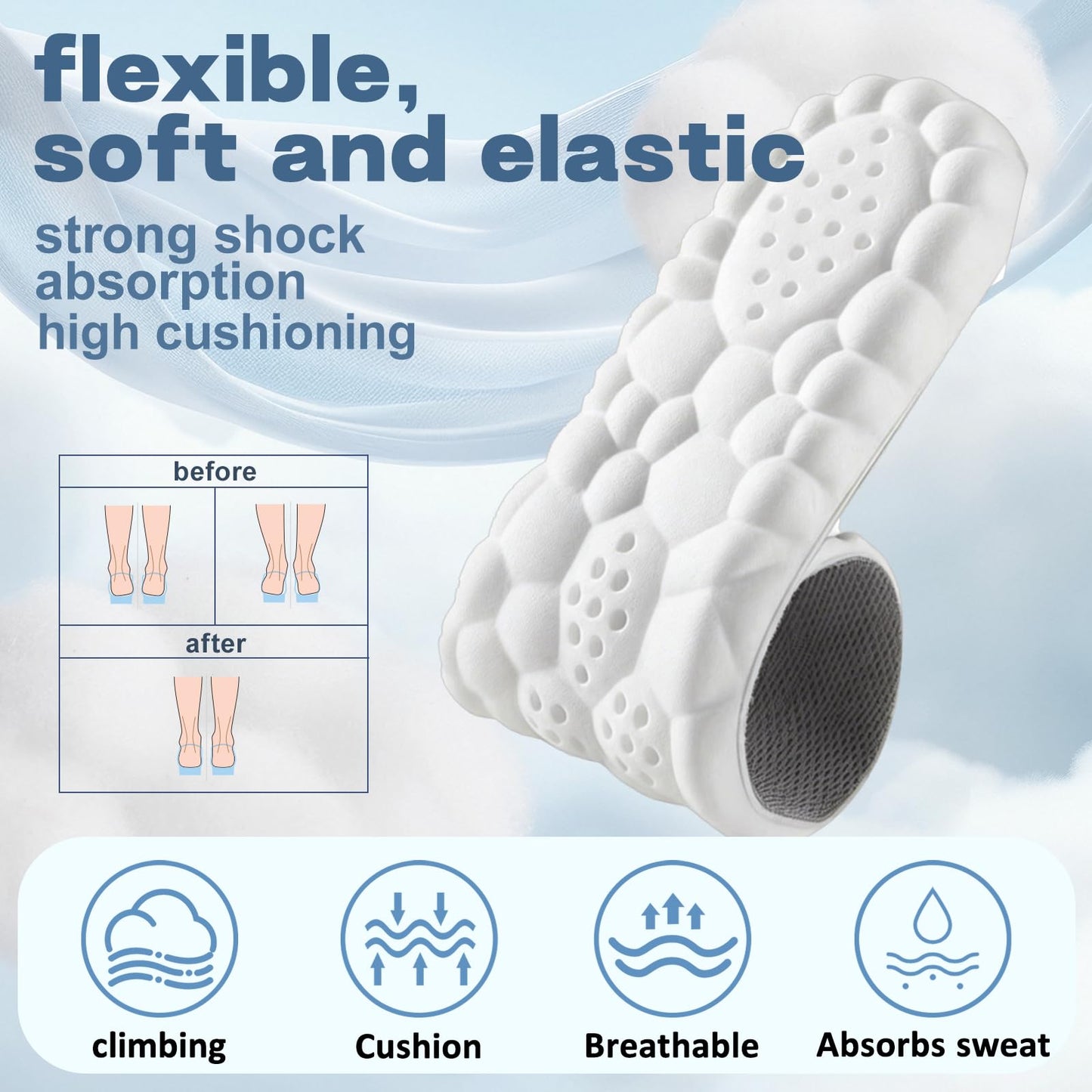 Two Pairs Cloud Soles for Men Women