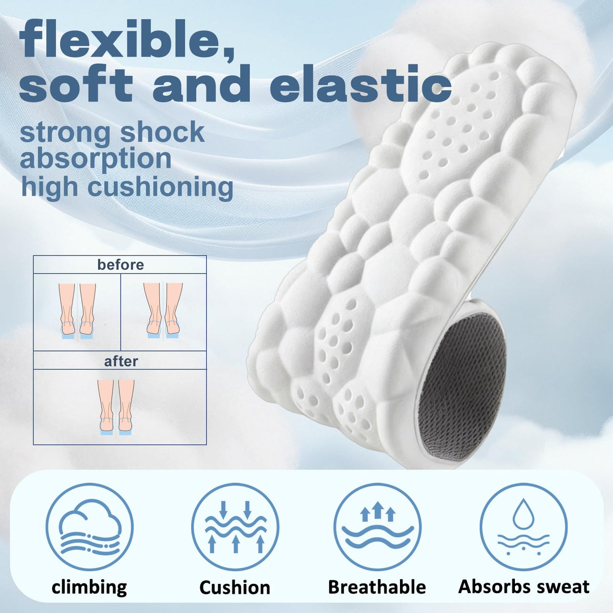 Two Pairs Cloud Soles for Men Women