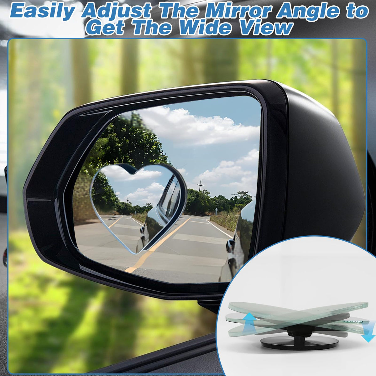 Cars Heart Shaped Blind Spot Mirrors
