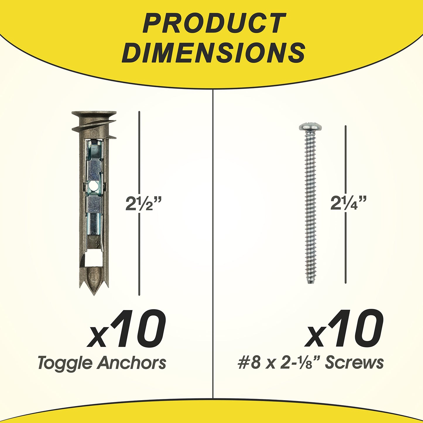 10 Pcs  Drywall Anchors and Screws Kit