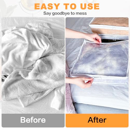 3 Pack Clear Zippered Plastic Clothes Storage Bags