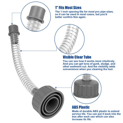 Drain Line Cleaner Tool for Wet Vac Attachment