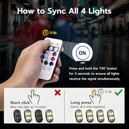 2PCS Wireless LED Strobe Lights