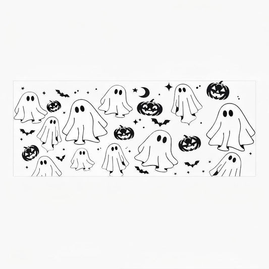 Halloween Ghost and Pumpkin Car Decal