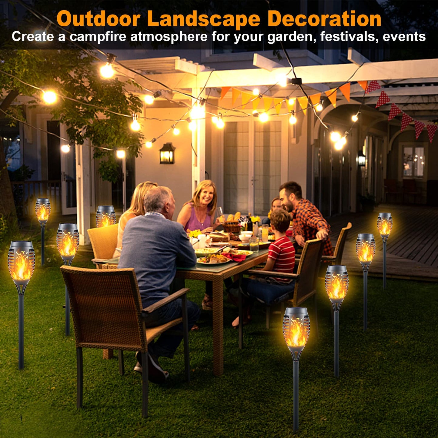 Solar Torch Flame Lights