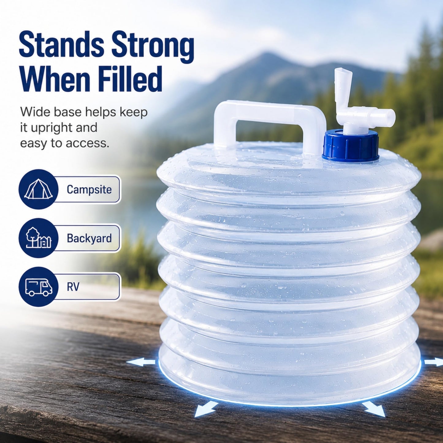 Collapsible Water Container With Spigot