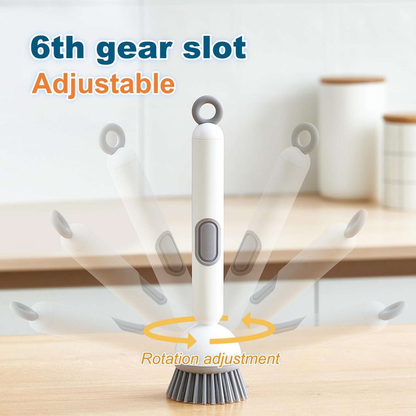 2 Psc Rotating Soap Dispensing Dish Brush Refillable