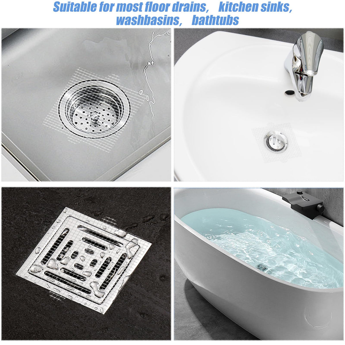 20-Pack Floor Drain Filter Adhesive Hair Trap Covers