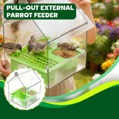 Pull-Out External Parrot Feeder