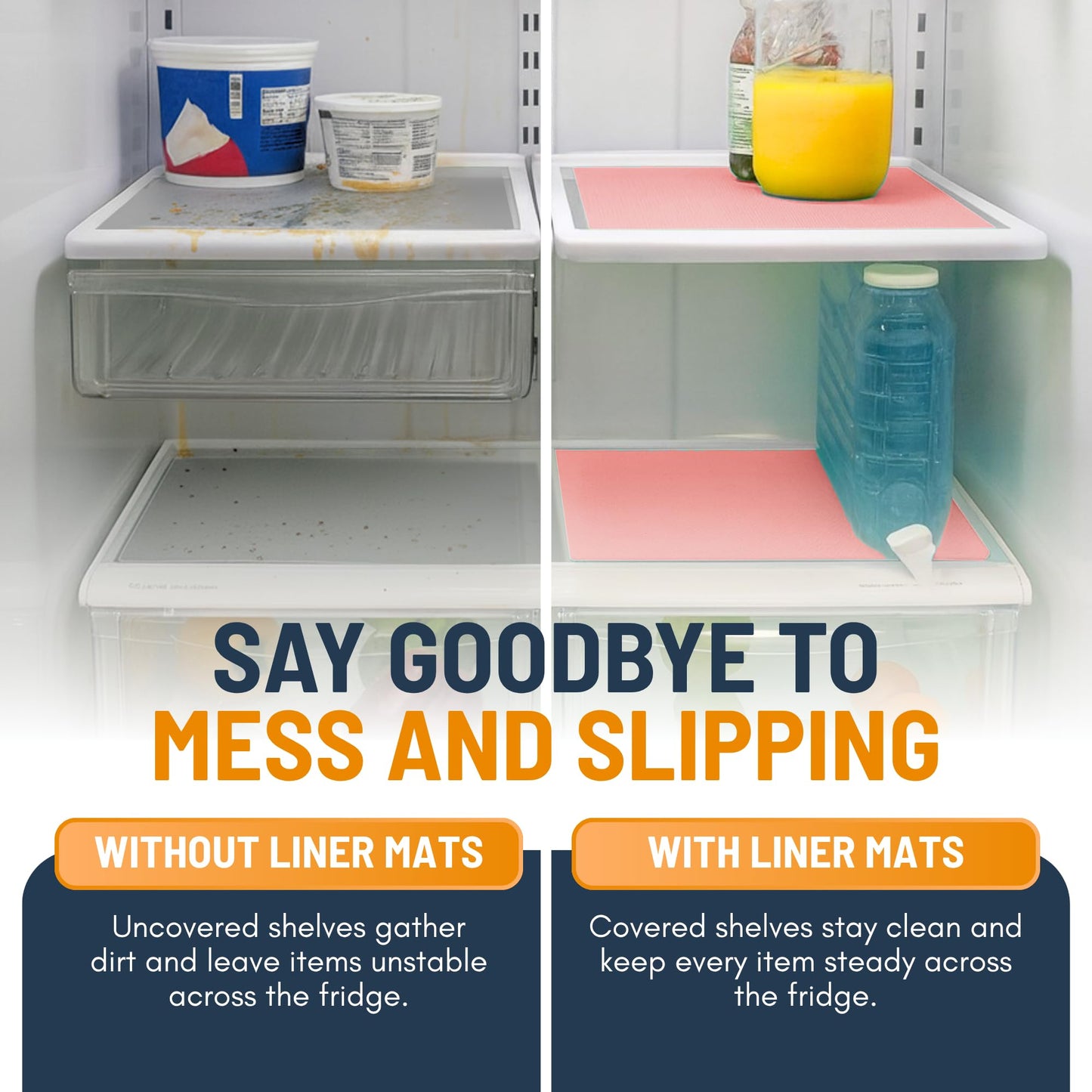 4 PCS Refrigerator Liners for Shelves
