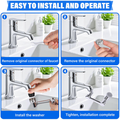 360° Rotating Faucet Extender with Adapter