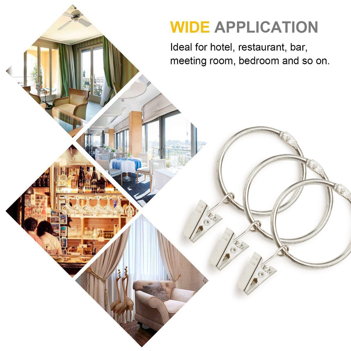 30 Pack Rings Curtain Clips