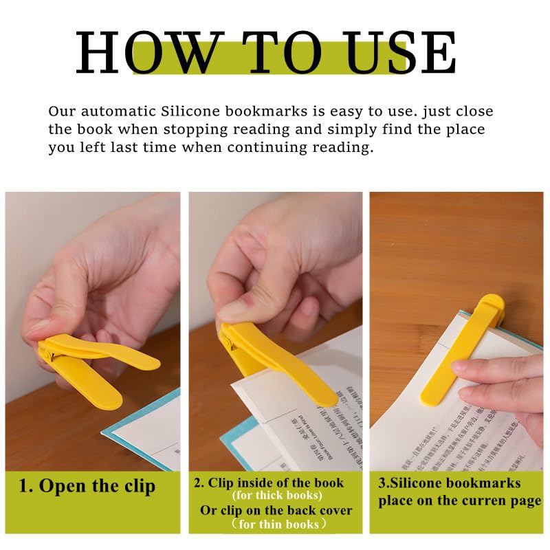 6pcs Silicone Automatic Bookmark