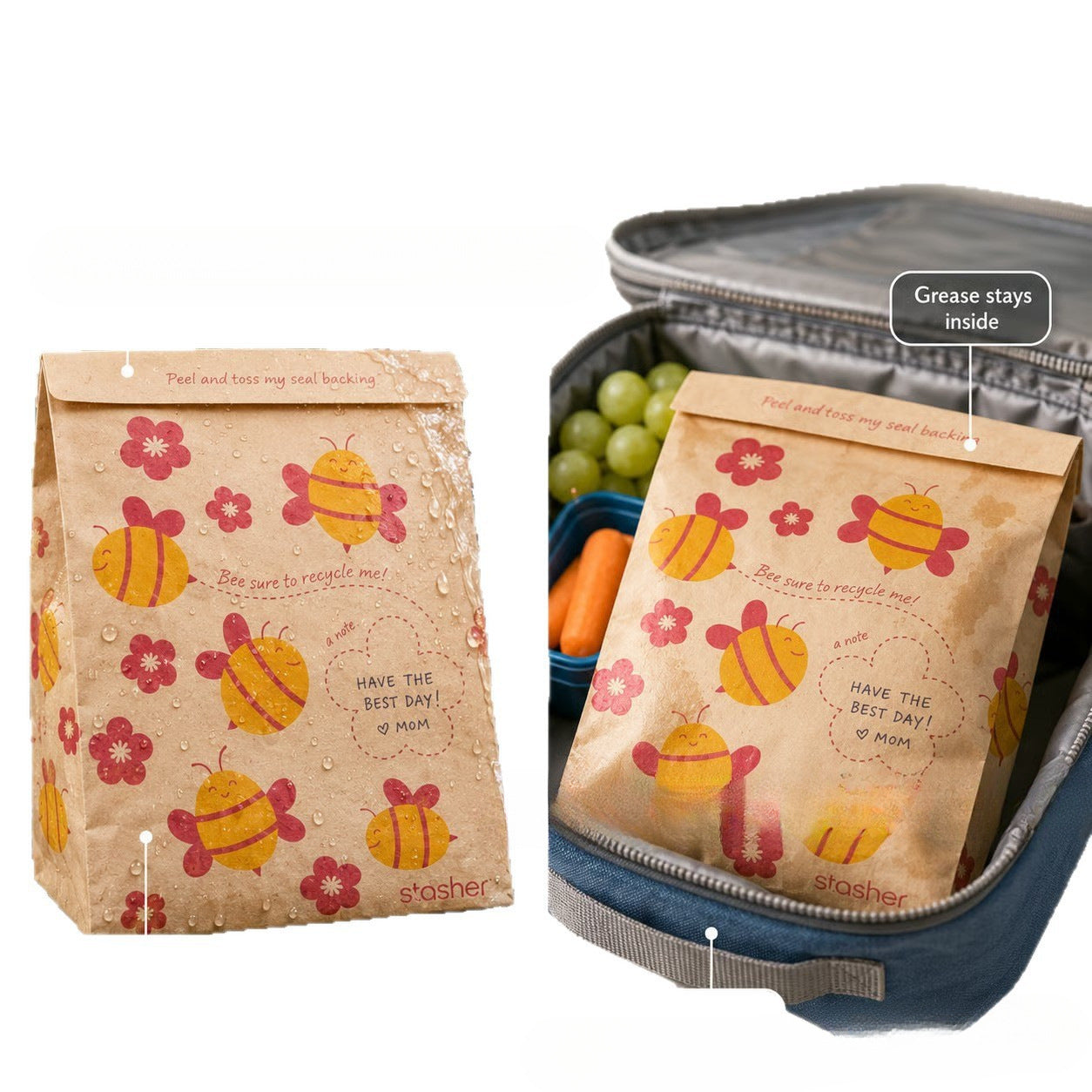 Recyclable Sealable Paper Sandwich Bags for Kids