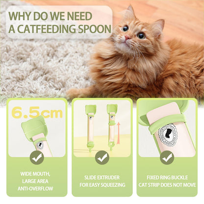 3 Pcs Cat Treat Spoon Squeeze
