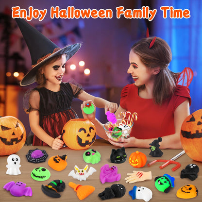 28 Pcs Halloween Mochi Squishy Toys