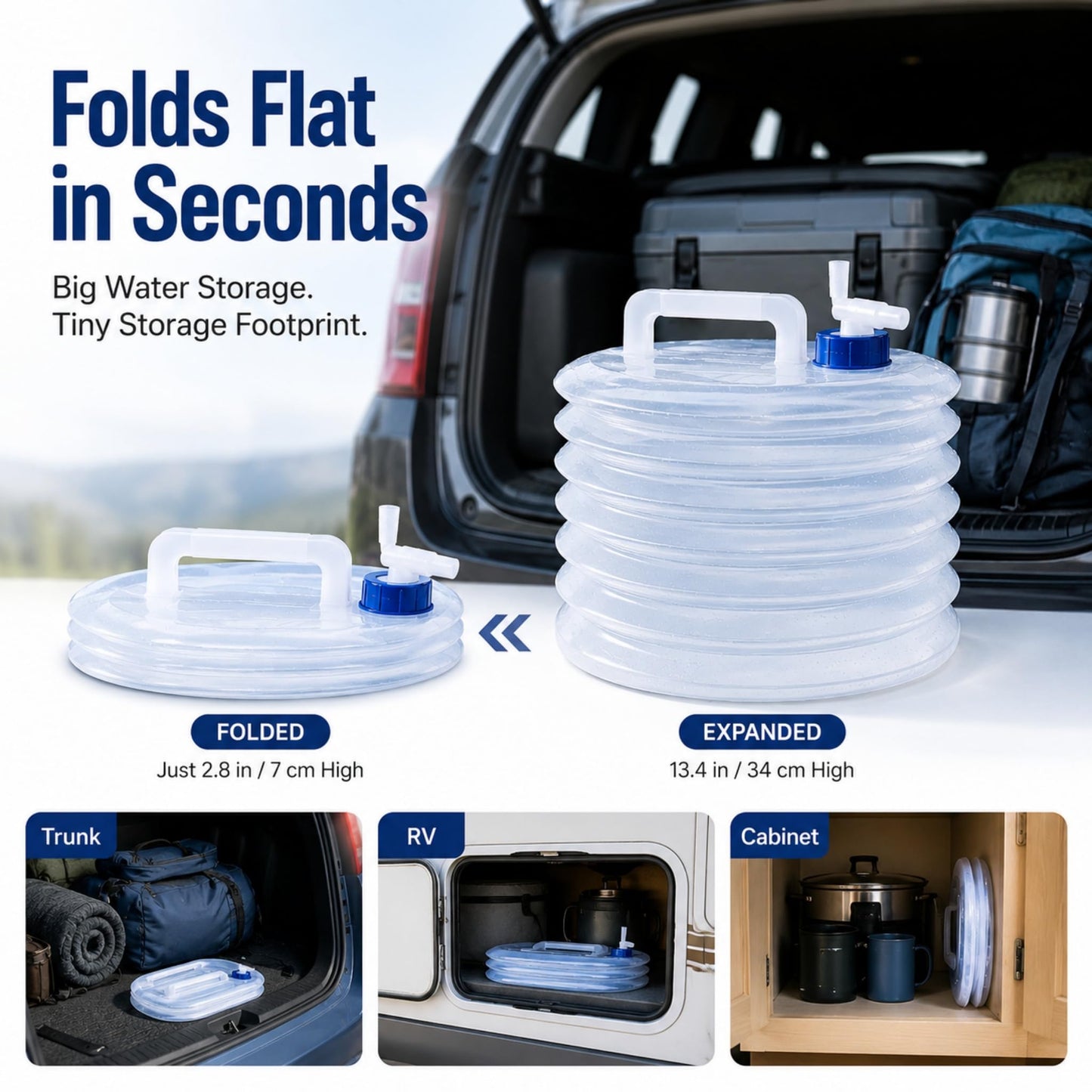 Collapsible Water Container With Spigot