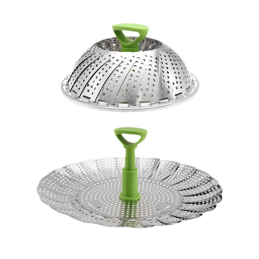 Stainless Steel Folding Steamer Basket Insert for Veggie Fish Seafood Cooking