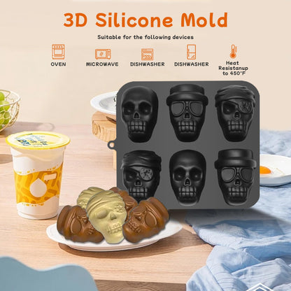 Halloween Skull Cake Pan Silicone Large Size Skull Baking Molds