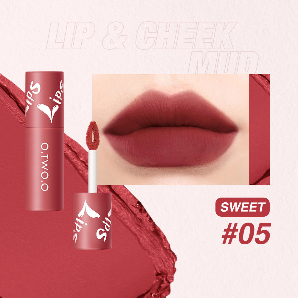 Lip & Cheek Mud Lipstick for Lips, Cheeks, Soft Mud Texture