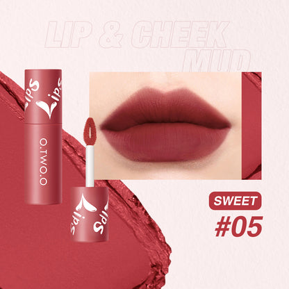 Lip & Cheek Mud Lipstick for Lips, Cheeks, Soft Mud Texture