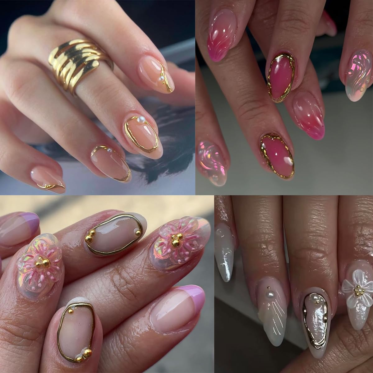 5D Embossed Metal Nail Art Stickers