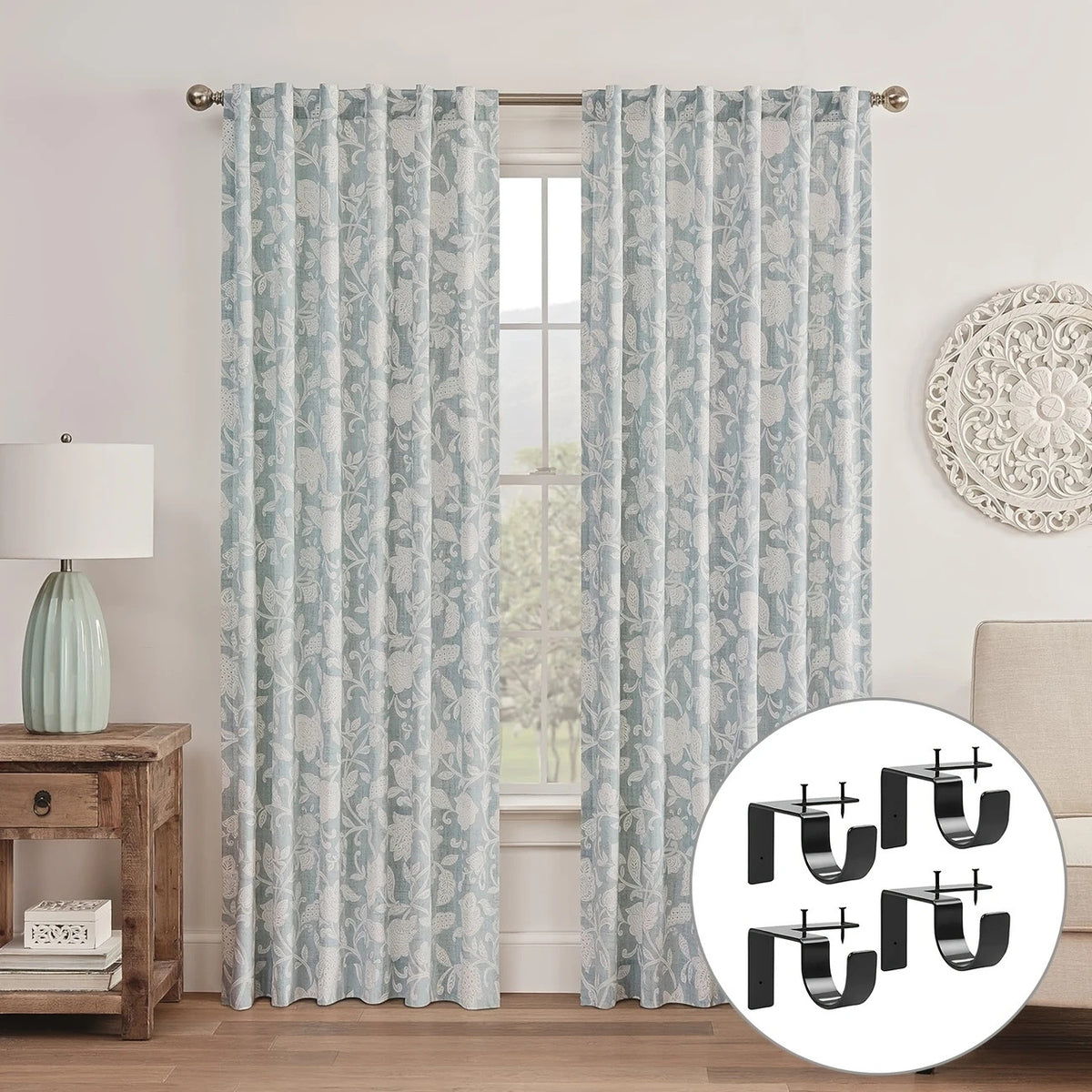 4-Piece Curtain Rod Bracket Set