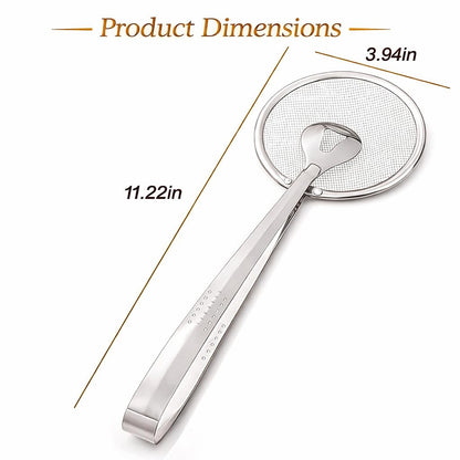2-in-1 Frying Strainer with Clip Tongs