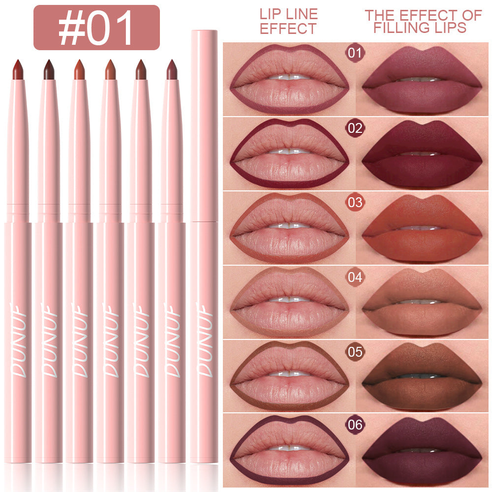 6 Colors Retractable Lip Liner Kit