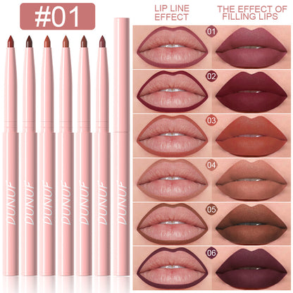 6 Colors Retractable Lip Liner Kit