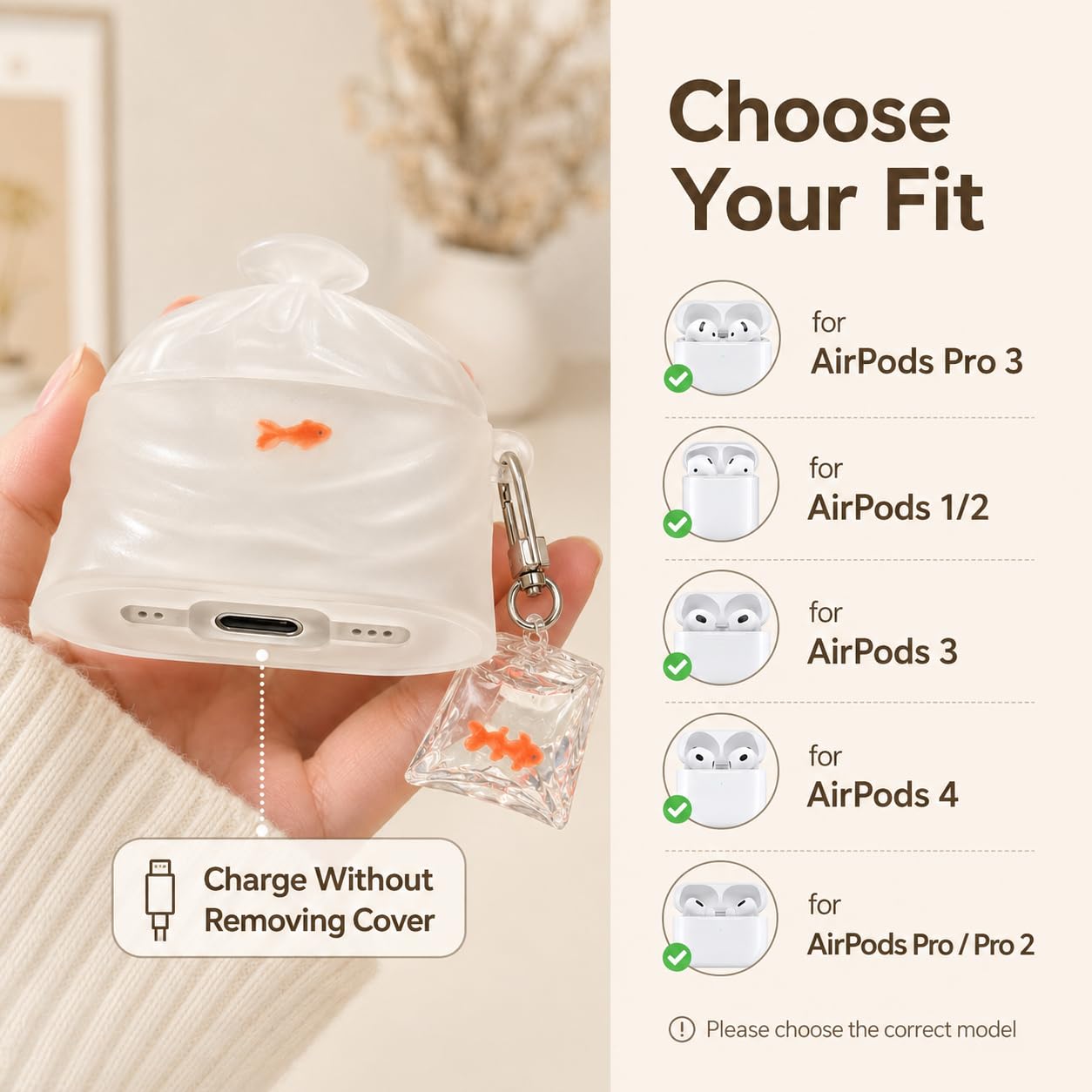 3D Funny Goldfish Bag Silicone Case
