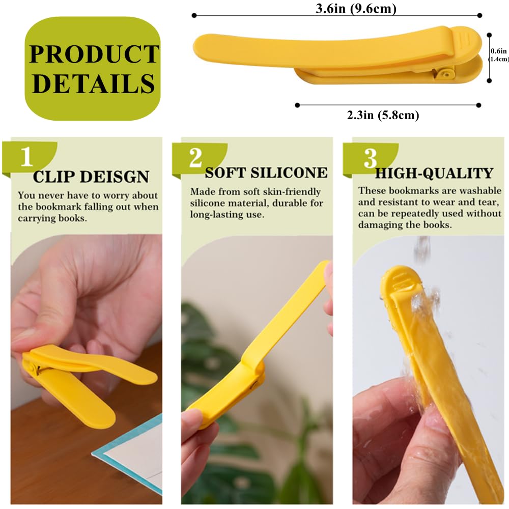 6pcs Silicone Automatic Bookmark