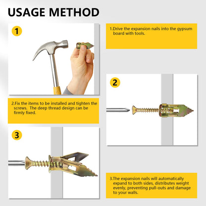 80Pcs Self Drilling Drywall Anchors with Screws