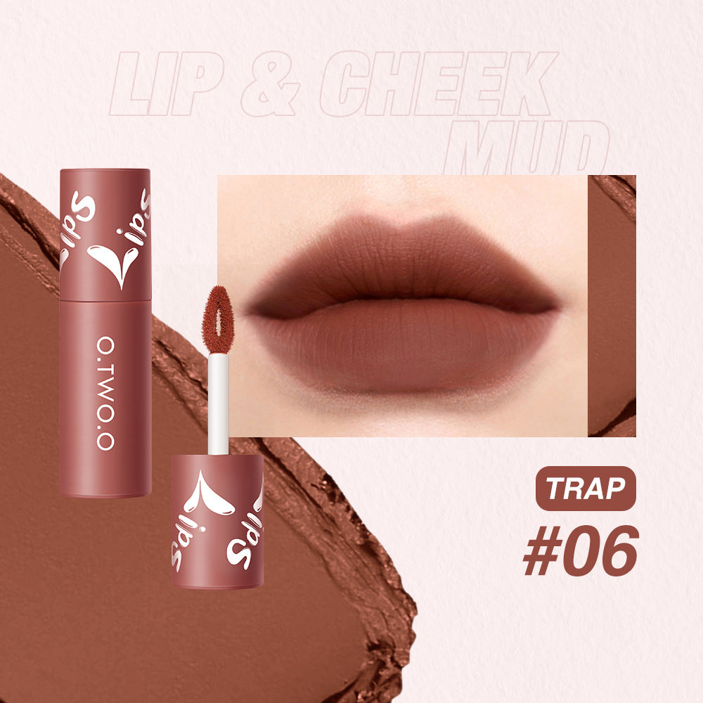 Lip & Cheek Mud Lipstick for Lips, Cheeks, Soft Mud Texture