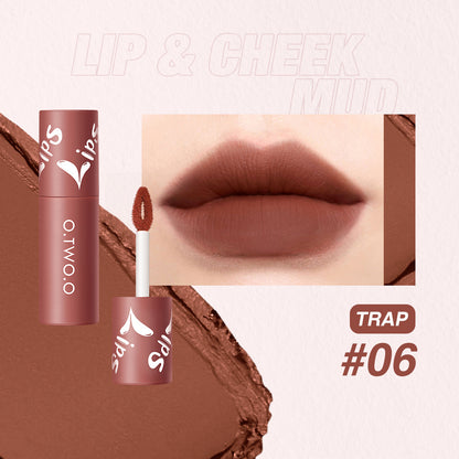 Lip & Cheek Mud Lipstick for Lips, Cheeks, Soft Mud Texture