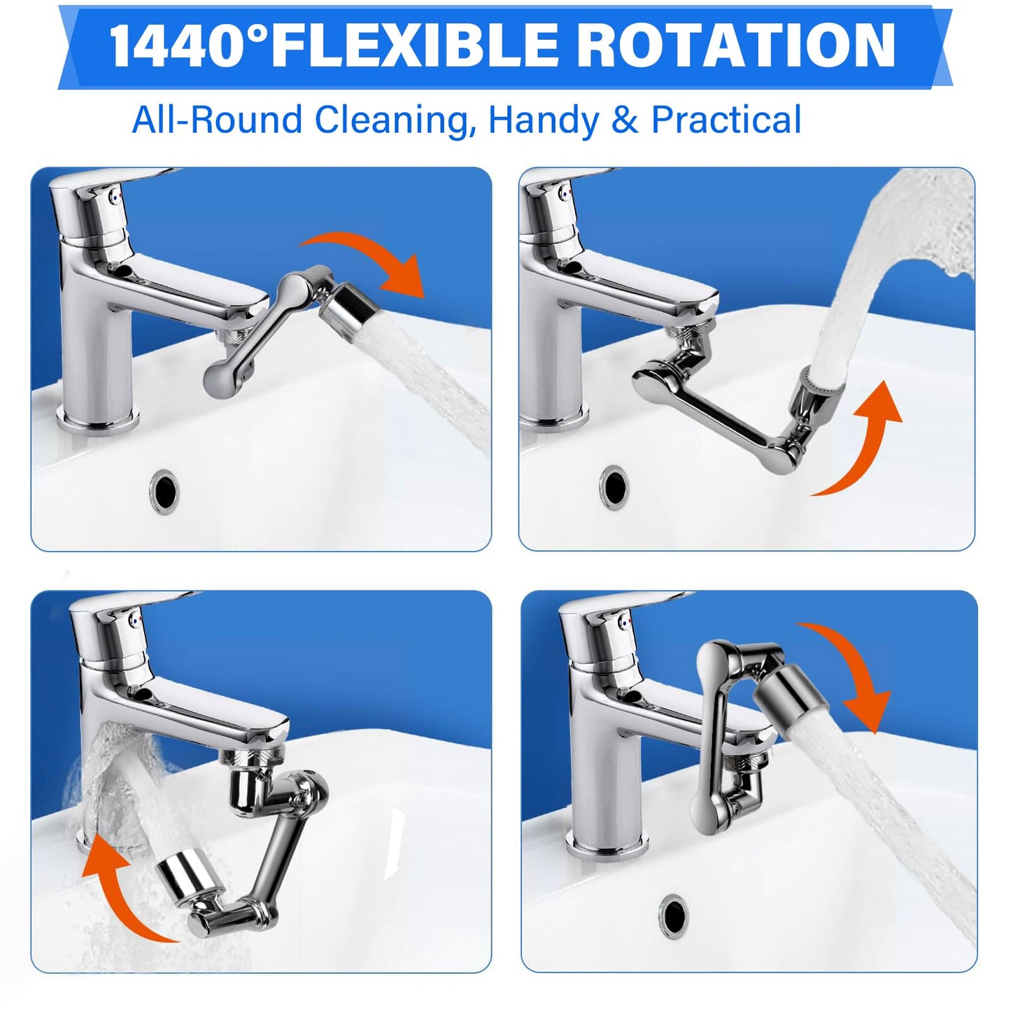360° Rotating Faucet Extender with Adapter