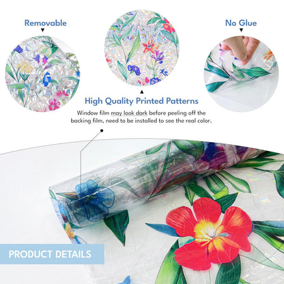 Rainbow Wildflowers Window Clings 3D Decorative