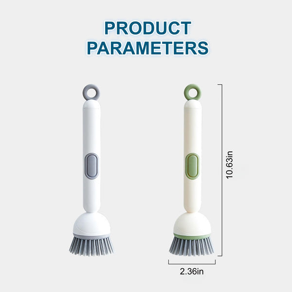 2 Psc Rotating Soap Dispensing Dish Brush Refillable