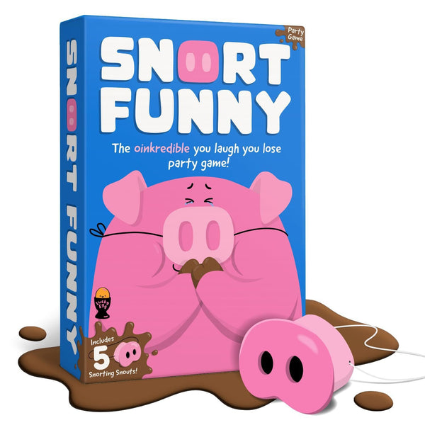 Hilarious Try Not to Laugh Party Game with 5 Pig Noses & 150 Challenge Cards