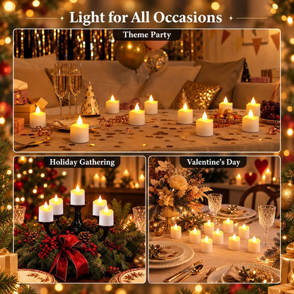 Rechargeable Tea Lights Candles with Remote & Charging Base
